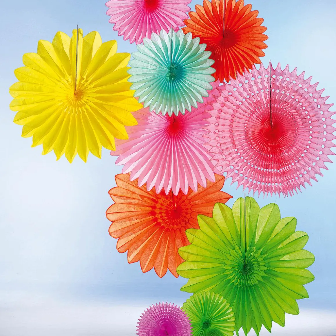 Abanicos Decorativos Naranja Ø 44 Cm