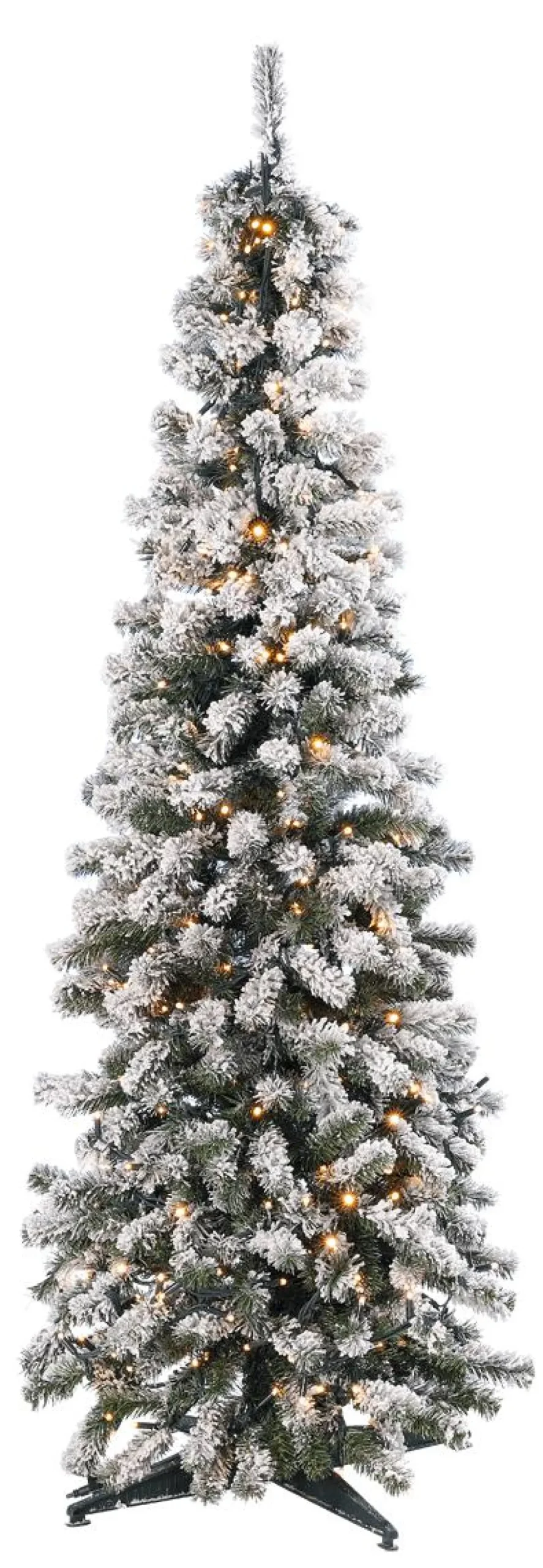 Abeto Artificial, Estrecho, Cubierto De Nieve Con LED 180 Cm