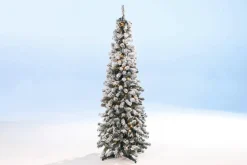 Abeto Artificial, Estrecho, Cubierto De Nieve Con LED 180 Cm