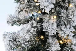Abeto Artificial, Estrecho, Cubierto De Nieve Con LED 210 Cm