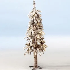 Abeto Artificial Nevado Con LED 60 Cm