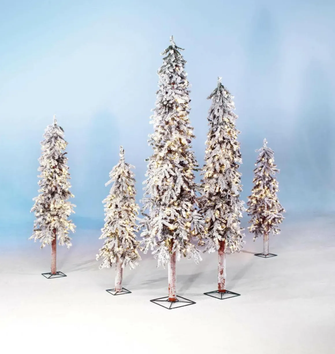 Abeto Artificial Nevado Con LED 60 Cm