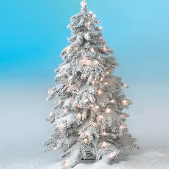 Abeto De Invierno, Abeto Artificial De Luvi Con Nieve Con Luz LED, 210 Cm