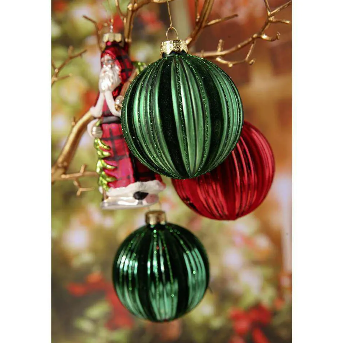 Adorno De Navidad Terciopelo Rojo, 8 Cm, 2 Piezas