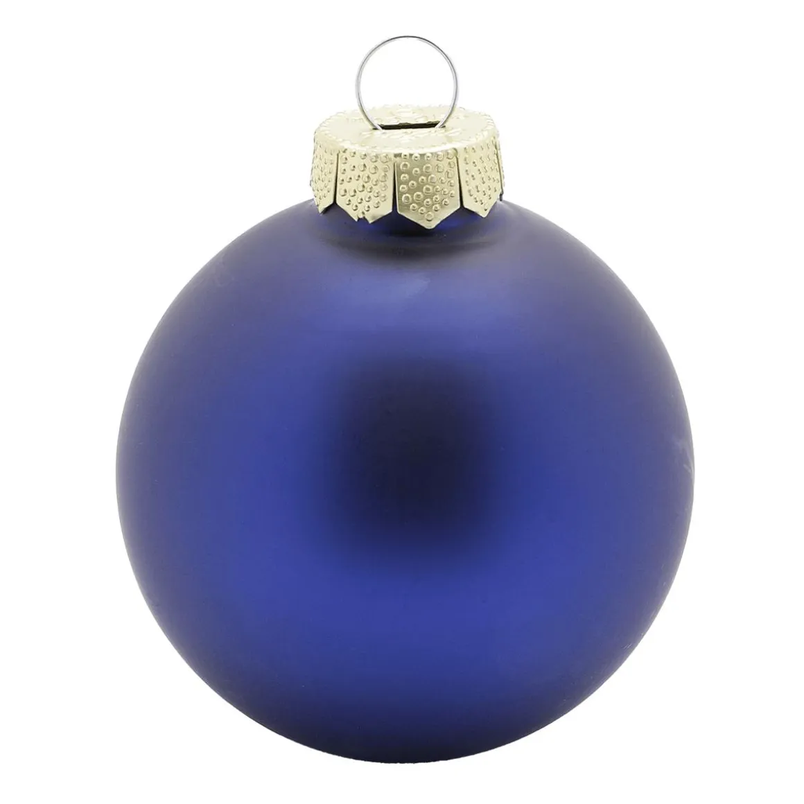 Adornos Navideños De Cristal Con 3 Acabados Diferentes En Azul Oscuro
