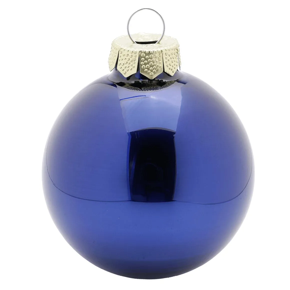 Adornos Navideños De Cristal Con 3 Acabados Diferentes En Azul Oscuro