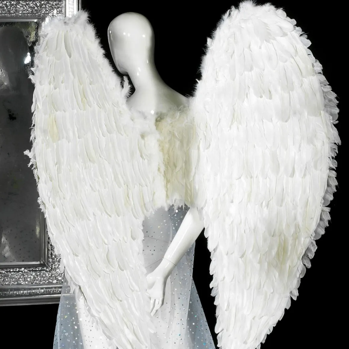 Alas De ángel Blancas Con Plumas, Longitud 120 Cm