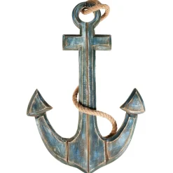 Ancla Marítima Decorativa Azul, Longitud 60 Cm