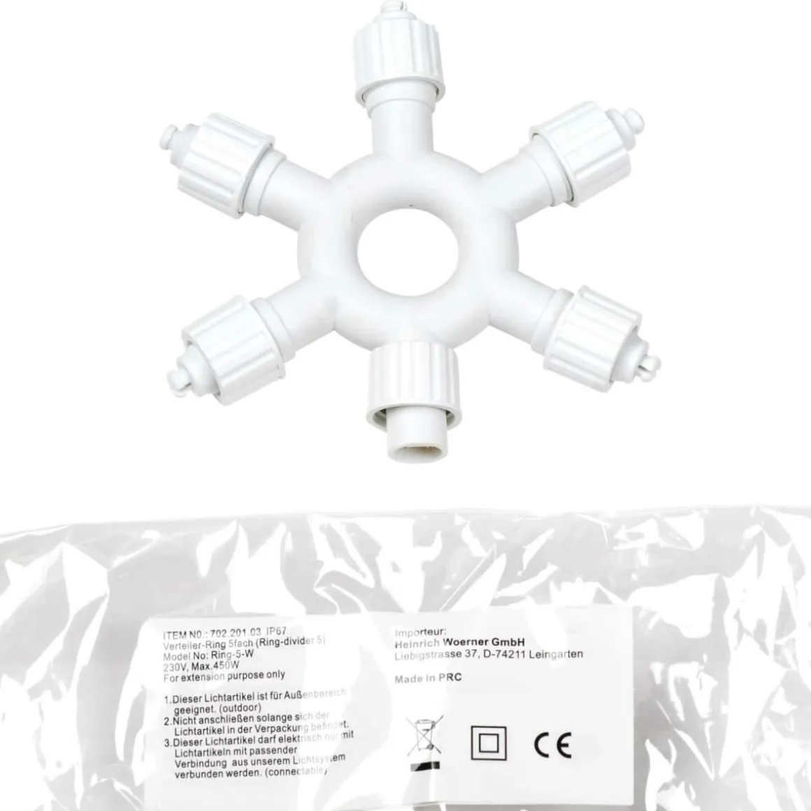 Anillo Distribuidor 5gang Para LED Profi System Blanco