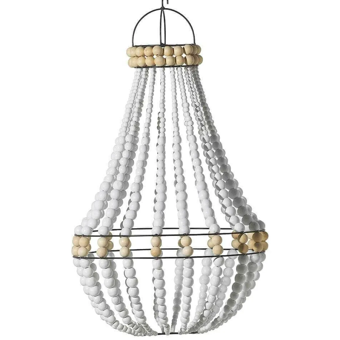 Araña De Luces De Canasto "Shabby Chic" Blanco