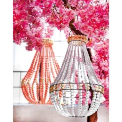 Araña De Luces De Canasto "Shabby Chic" Blanco