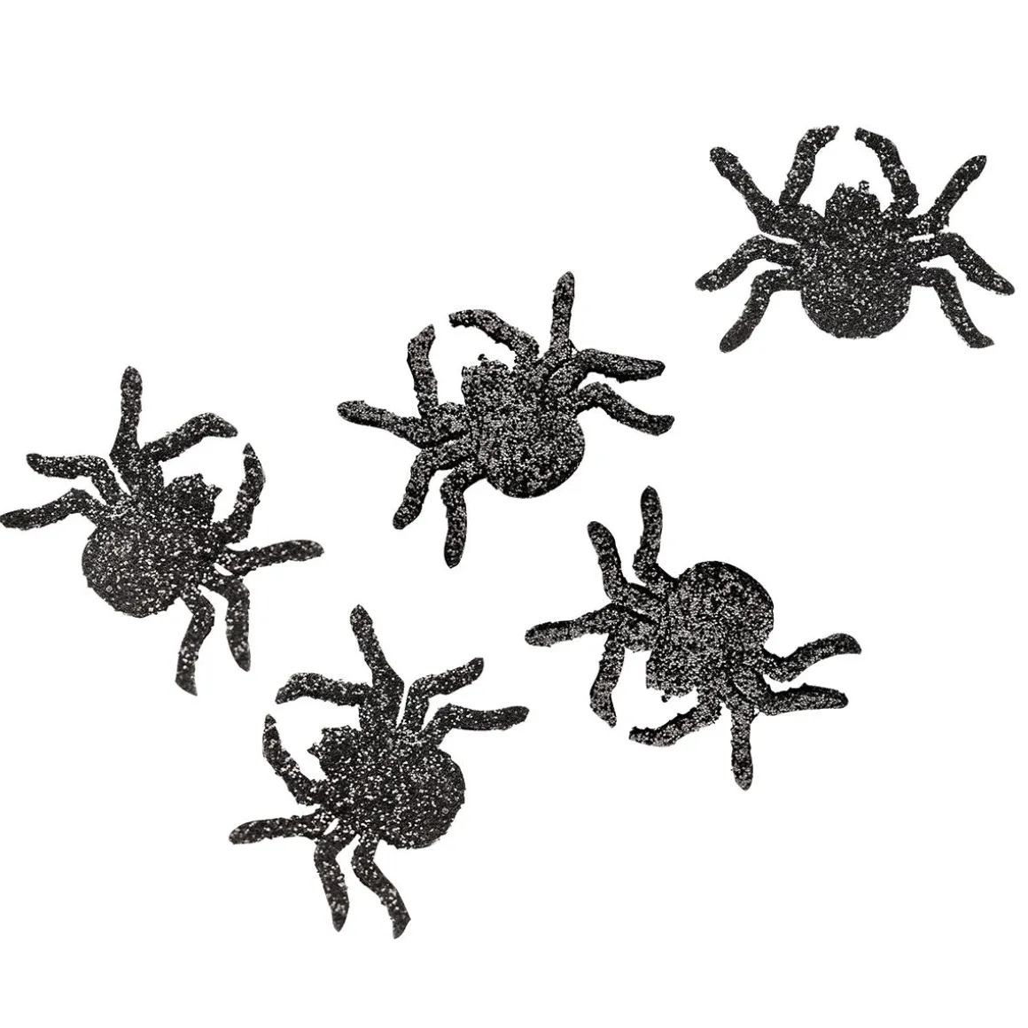 Arañas Decorativas Con Purpurina 72 Unidades En Negro