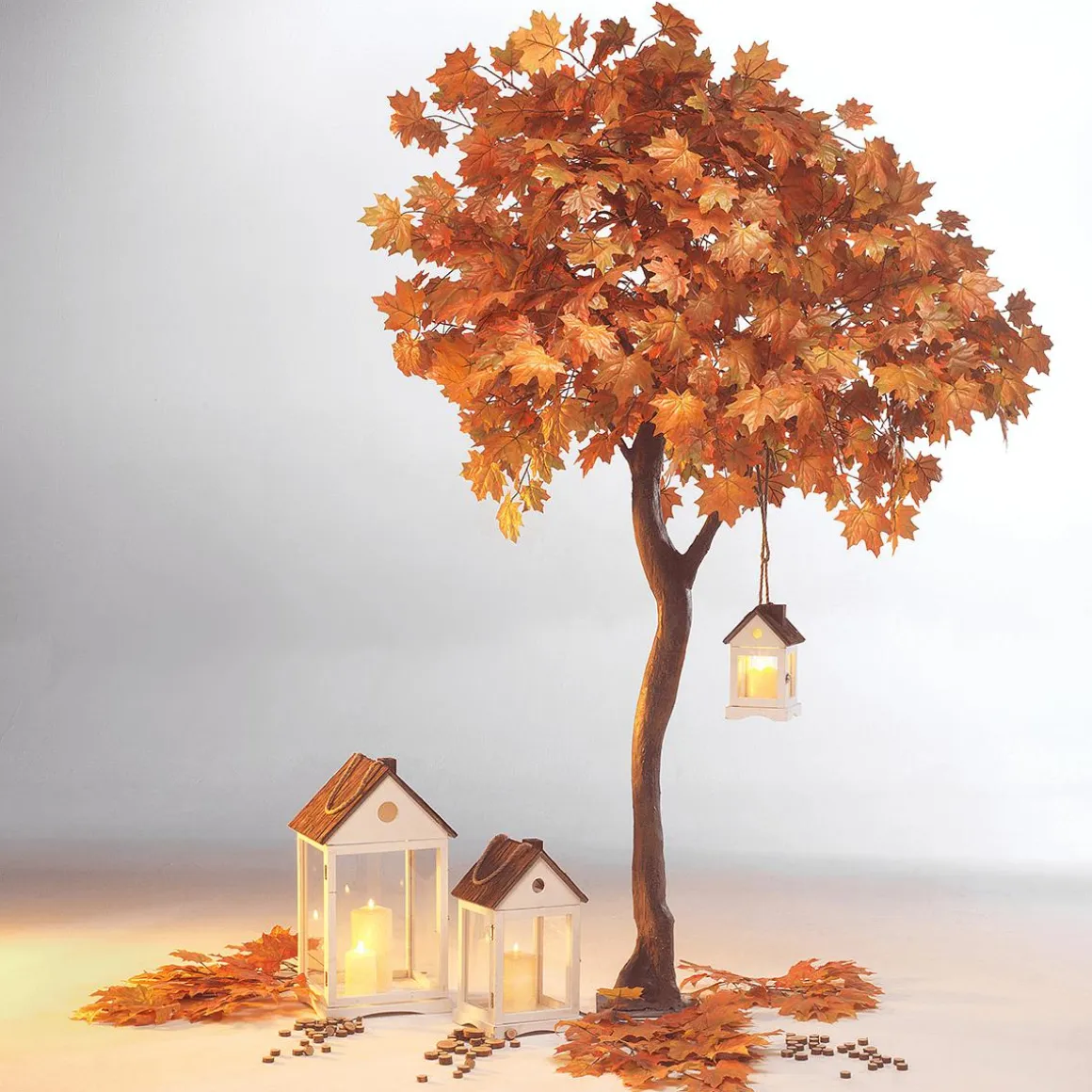 Arce Artificial árbol De Otoño Naranja-amarillo, 270 Cm