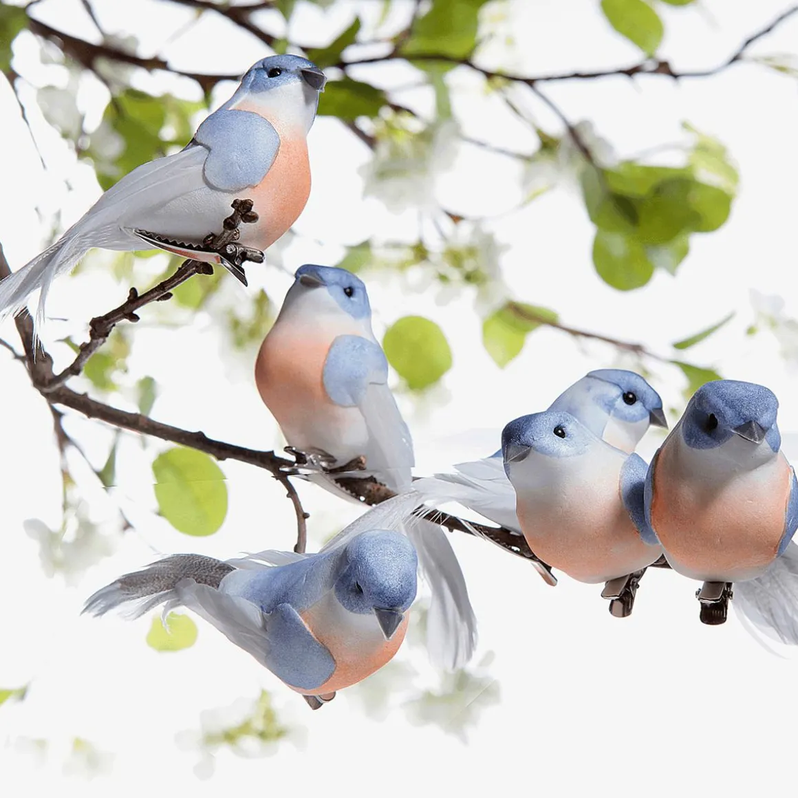 Aves Decorativas, Color Azul, 10 Cm, 6 Piezas