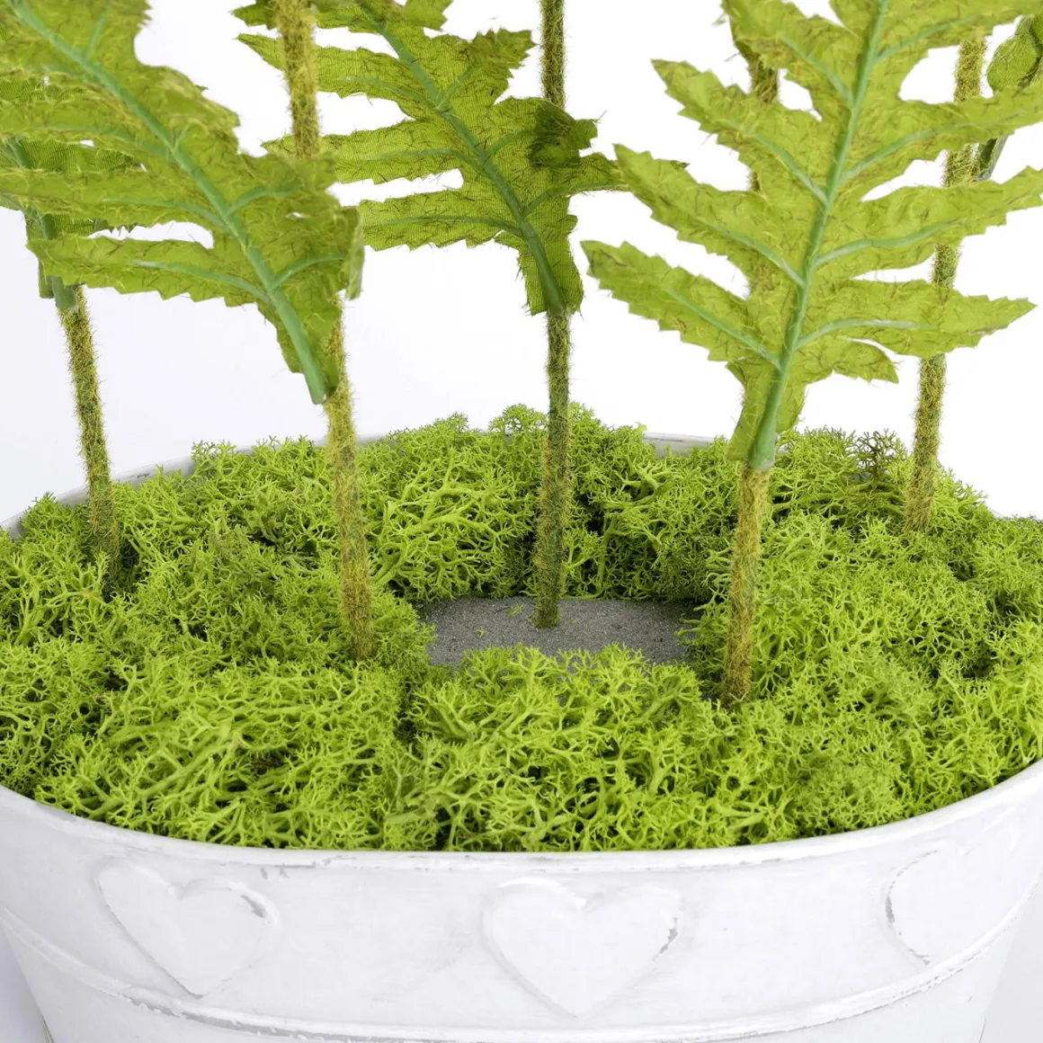 Bañera De Zinc Con Motivo De Corazón Blanco 32 Cm