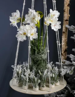 Bandeja Colgante Con Cadenas De Perlas, Ø 60 Cm, Longitud 170 Cm