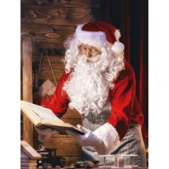 Bandera De Tela XL "Papá Noel Con Libro" De Tela De Bandera Ignífuga 150 X 200 Cm