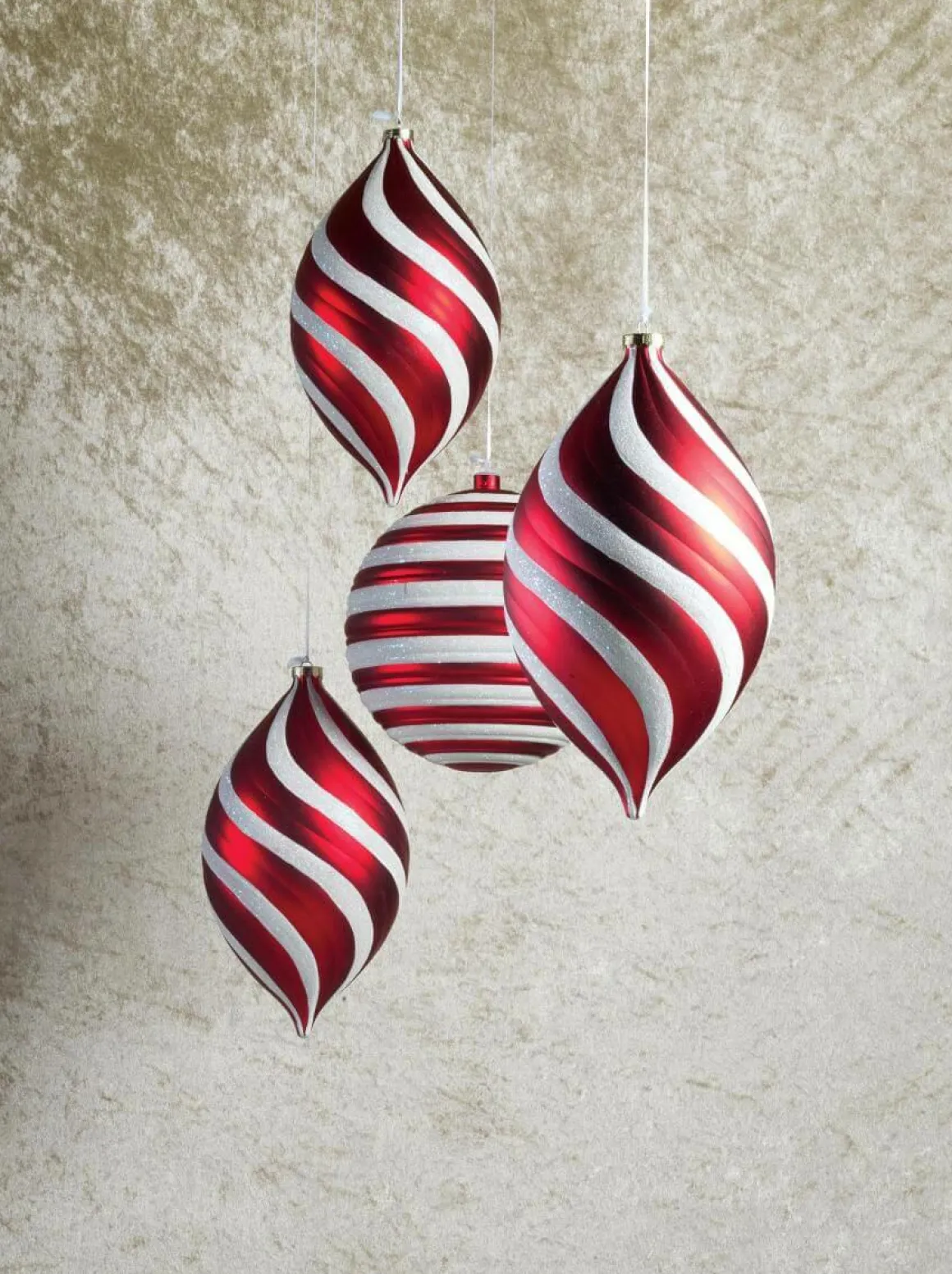 Bola De Navidad, 20 Cm Con Rayas