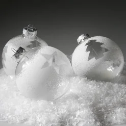 Bola De Navidad De Vidrio 6 Cm, Blanca, 10 Piezas