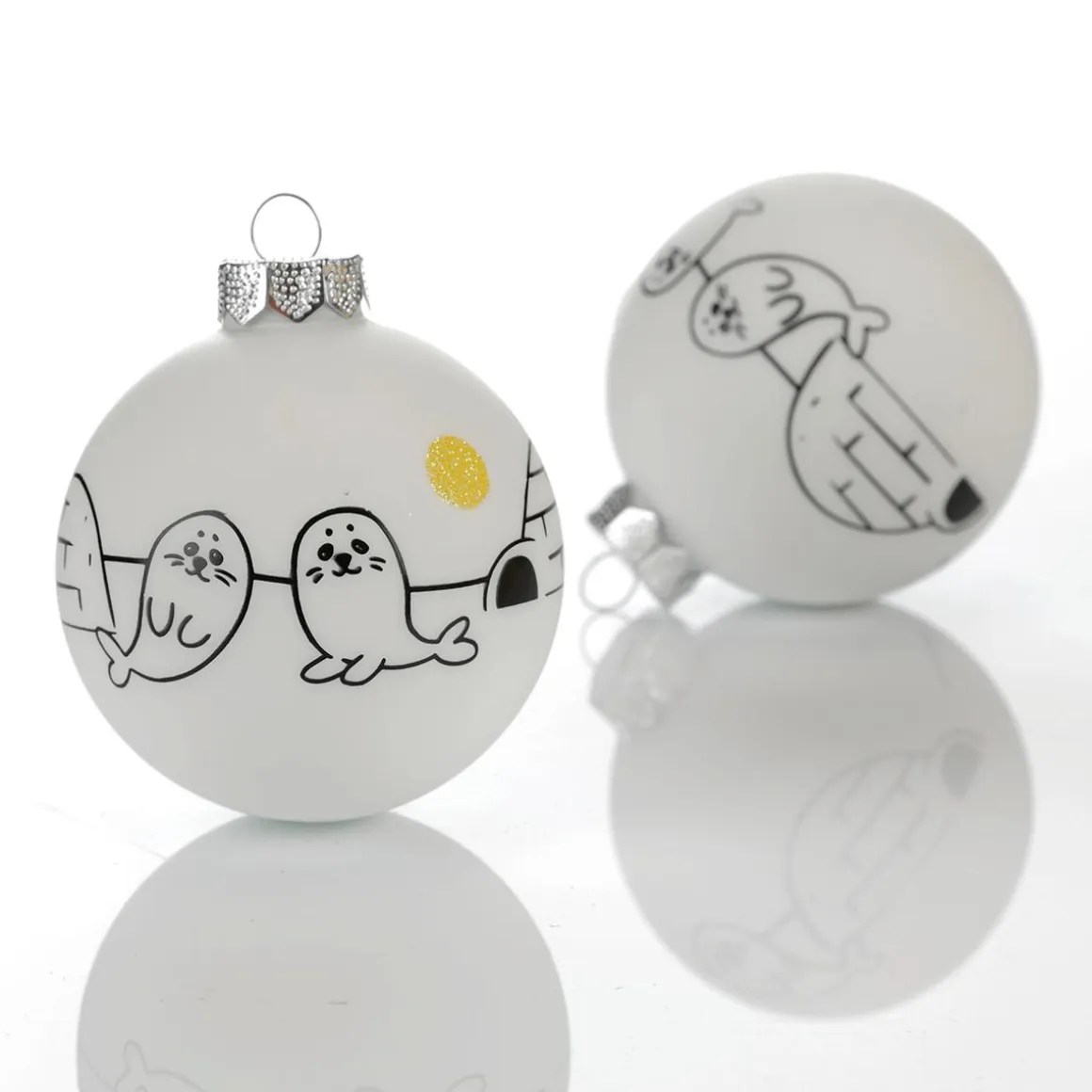 Bola De Navidad De Vidrio "Ártico" 8 Cm, 12 Piezas