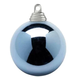 Bolas De Navidad Azules Brillantes De Plástico Ignífugo De 6 Cm De Diámetro - 24 Unidades.