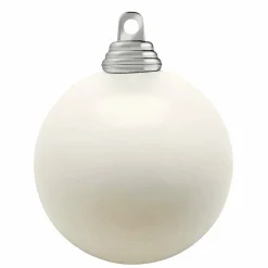Bolas De Navidad Blancas Y Brillantes De Plástico Ignífugo De 6 Cm De Diámetro - 24 Unidades.