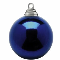 Bolas De Navidad Brillantes De Color Azul Noche, De Plástico Ignífugo, De 6 Cm De Diámetro - 24 Unidades.
