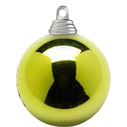 Bolas De Navidad Brillantes De Color Verde Lima, De Plástico Ignífugo, De 6 Cm De Diámetro - 24 Unidades.