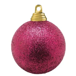 Bolas De Navidad Con Purpurina En Rojo Baya, 6 Cm Ø - 6 Piezas