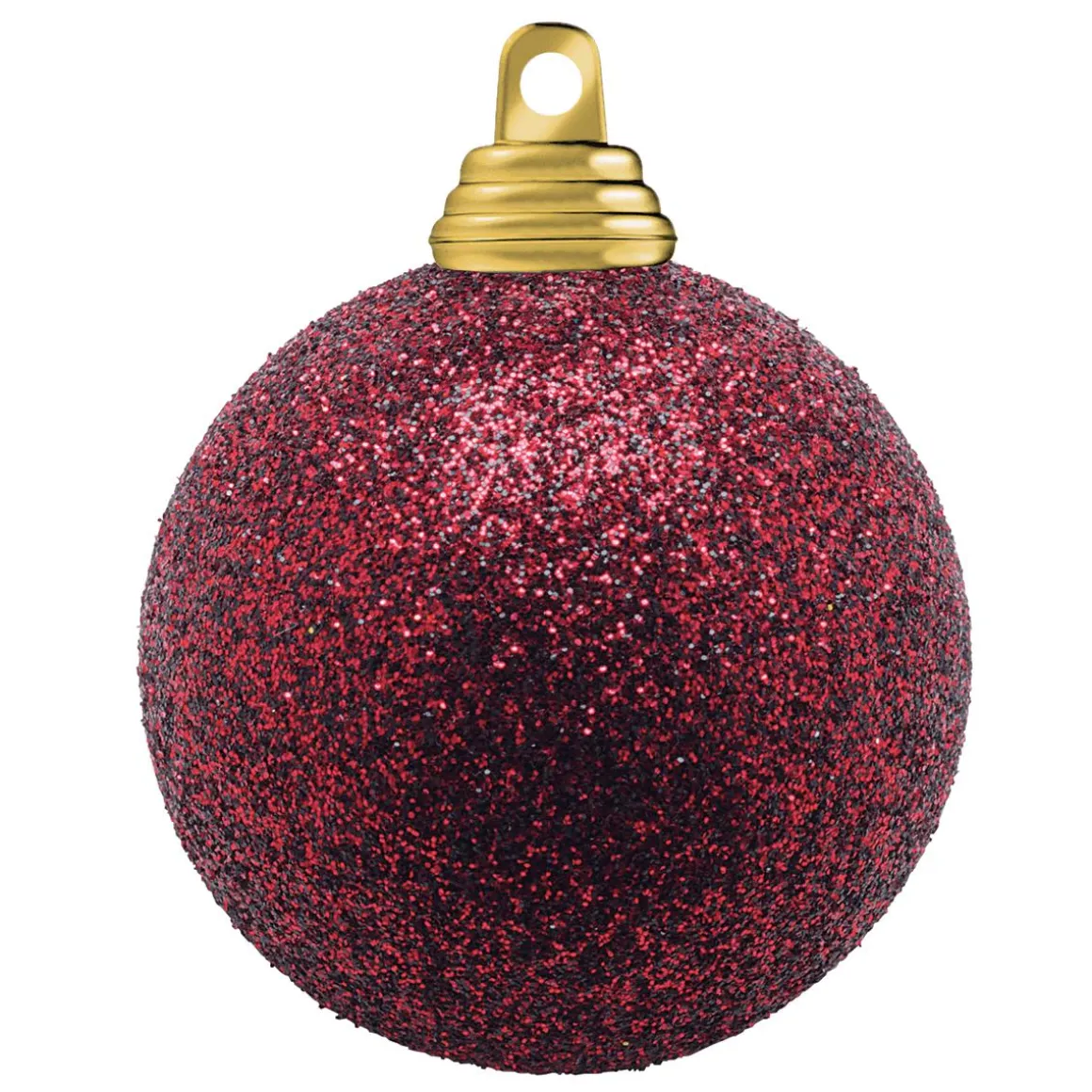 Bolas De Navidad Con Purpurina En Plástico Rojo Oscuro, 6 Cm Ø - 6 Piezas
