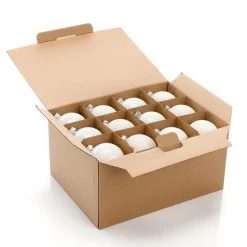 Bolas De Navidad De Cristal Blanco 6 Cm Ø - 24 Piezas