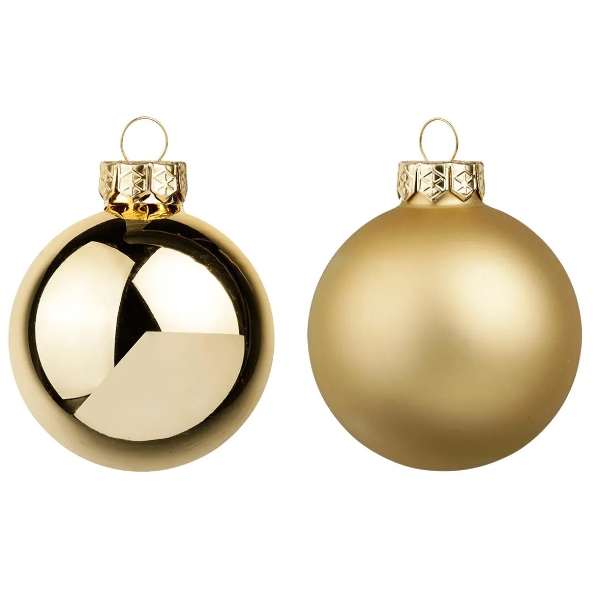 Bolas De Navidad De Cristal Dorado 6 Cm Ø - 24 Piezas