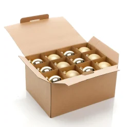 Bolas De Navidad De Cristal Dorado 6 Cm Ø - 24 Piezas
