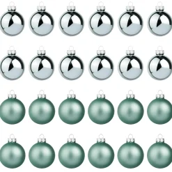 Bolas De Navidad De Cristal Plateado 6 Cm Ø - 24 Piezas