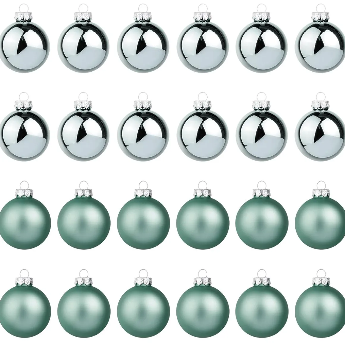 Bolas De Navidad De Cristal Plateado 6 Cm Ø - 24 Piezas