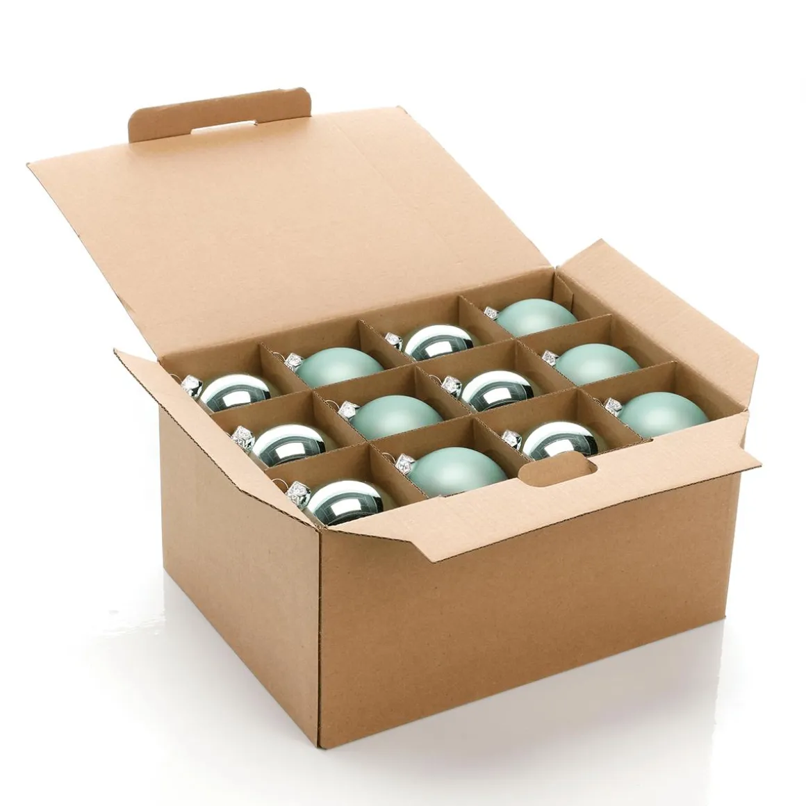 Bolas De Navidad De Cristal Plateado 6 Cm Ø - 24 Piezas