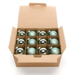 Bolas De Navidad De Cristal Plateado 6 Cm Ø - 24 Piezas