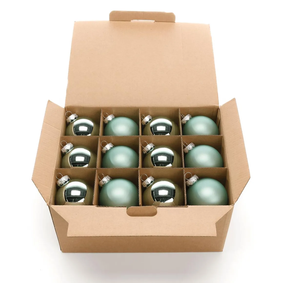 Bolas De Navidad De Cristal Plateado 6 Cm Ø - 24 Piezas