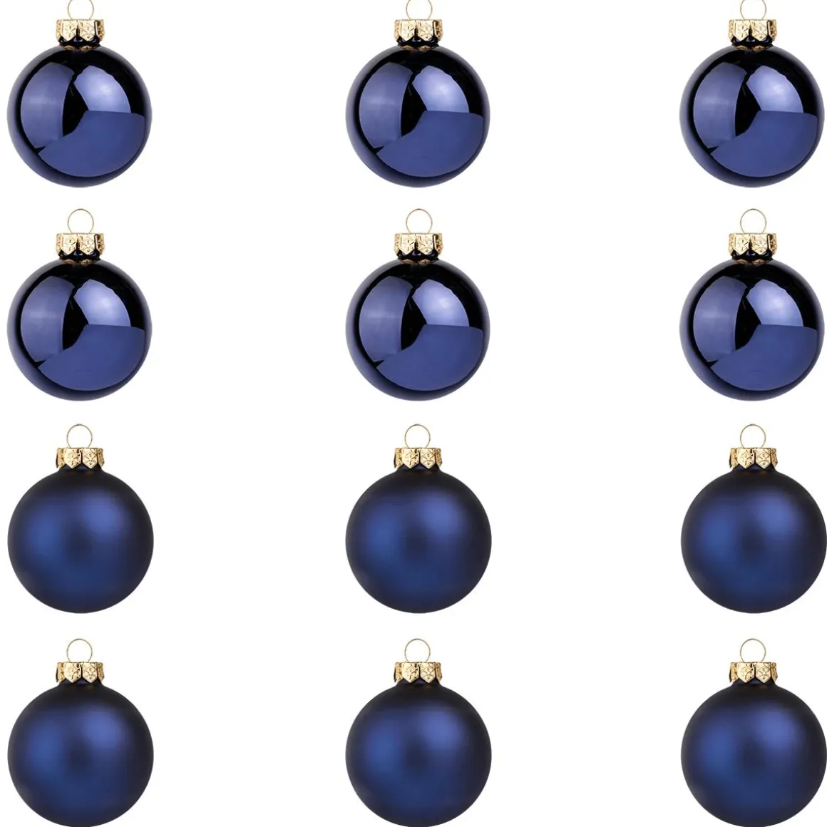 Bolas De Navidad De Cristal Azul Noche 8 Cm Ø - 12 Piezas