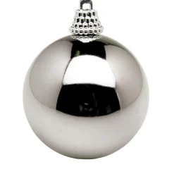 Bolas De Navidad De Plástico Gris Acero Brillante, 6 Cm Ø - 24 Piezas