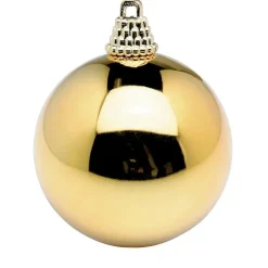 Bolas De Navidad De Plástico Dorado Brillante, 6 Cm Ø - 24 Piezas