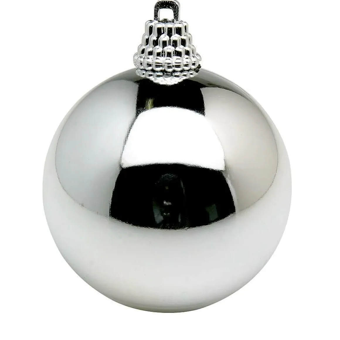 Bolas De Navidad De Plástico Plateado Brillante, 6 Cm Ø - 24 Piezas