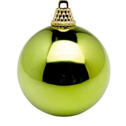 Bolas De Navidad De Plástico Verde Claro Brillante, 6 Cm Ø - 24 Piezas