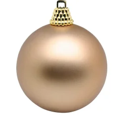 Bolas De Navidad De Plástico Bronce Mate, 6 Cm Ø - 24 Piezas