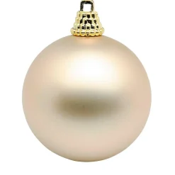 Bolas De Navidad De Plástico, Color Champán, 6 Cm Ø - 24 Piezas