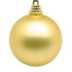 Bolas De Navidad De Plástico Dorado, 10 Cm Ø - 6 Piezas