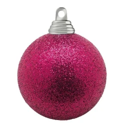 Bolas De Navidad De Plástico Con Purpurina En Color Rosa, 6 Cm Ø - 6 Piezas