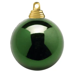 Bolas De Navidad De Plástico Ignífugo Verde Brillante, 6 Cm Ø - 24 Piezas