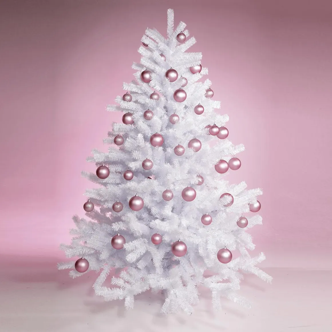 Bolas De Navidad De Plástico Ignífugo Rosa Mate