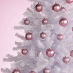 Bolas De Navidad De Plástico Ignífugo Rosa Mate